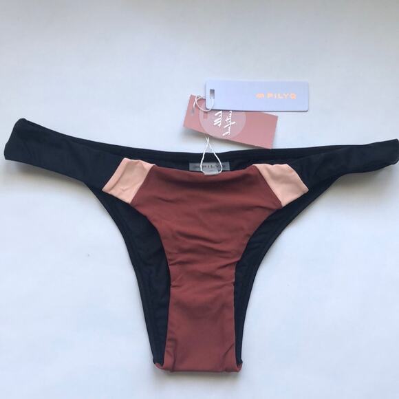 NWT Pilyq Henna Color Block Teeny Bikini - Picture 1 of 5